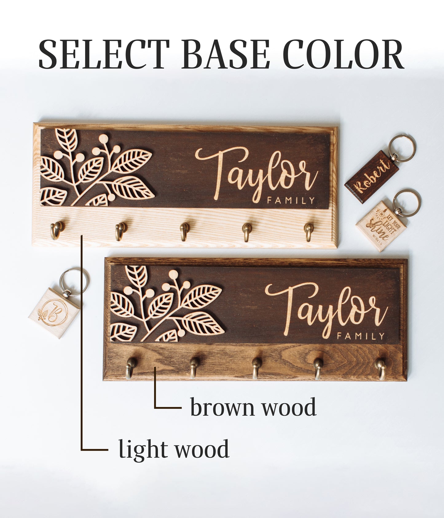 Personalized Wood Key Holder: Wall Organizer, New Home Gift ∙ PERSONALIZED