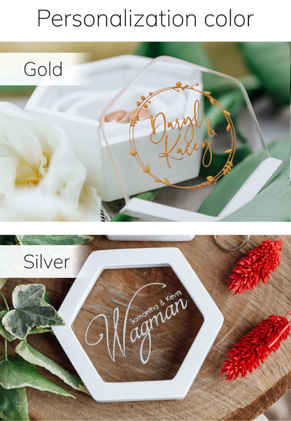 Шкатулка для обручок на магнітах ∙ Hexagon WHITE