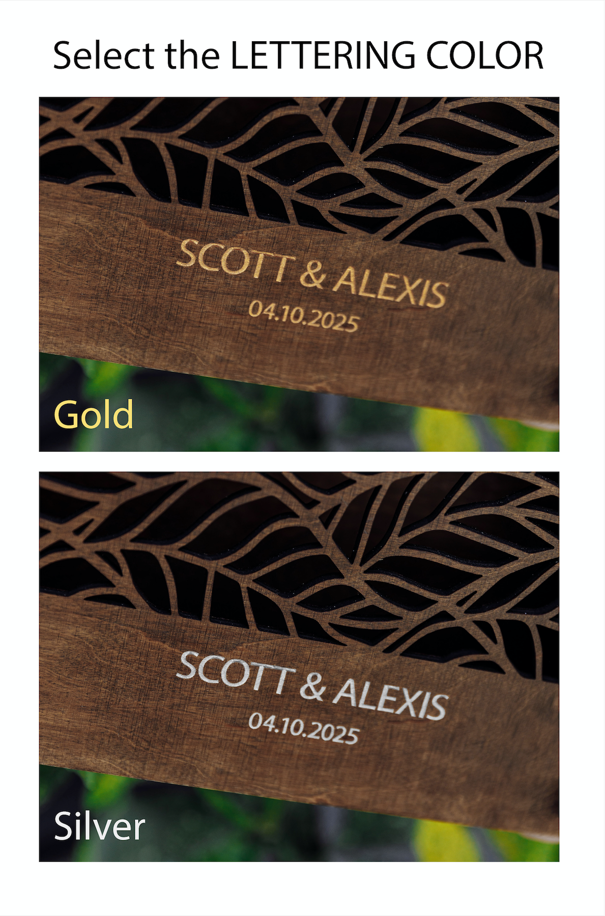 Floral Laser Cut Wooden Wedding Card Box: Personalized Keepsake ∙ AILANT