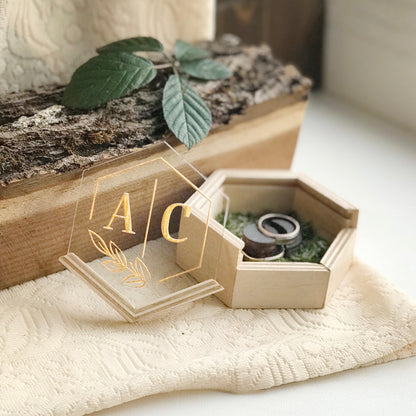 Компактна шкатулка для обручок ∙ Hexagon BEIGE