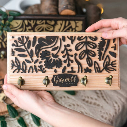 Настінні ключниці
Навісний органайзер для ключів з натурального дерева
ключниця настінна Оздоблення в коридор

